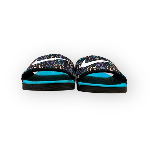 Nike Benassi JDI Slides Have A Nike Day Smiley 819358-009 Teal Black Youth 7Y - Picture 3 of 8